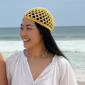 Gorro crochet amarillo